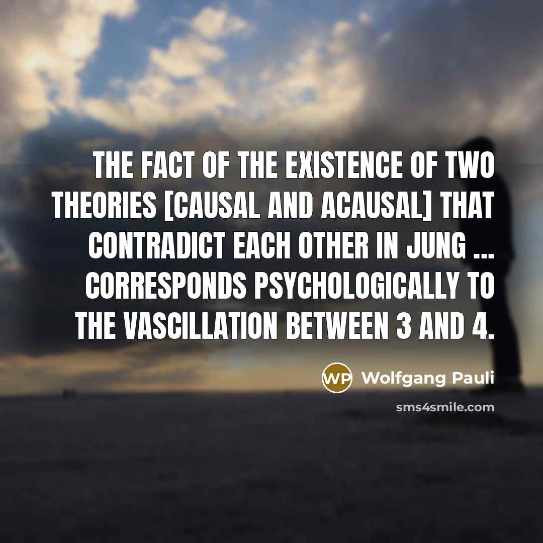 “The fact of the existence of two theories [causal and…” quote by Wolfgang Pauli