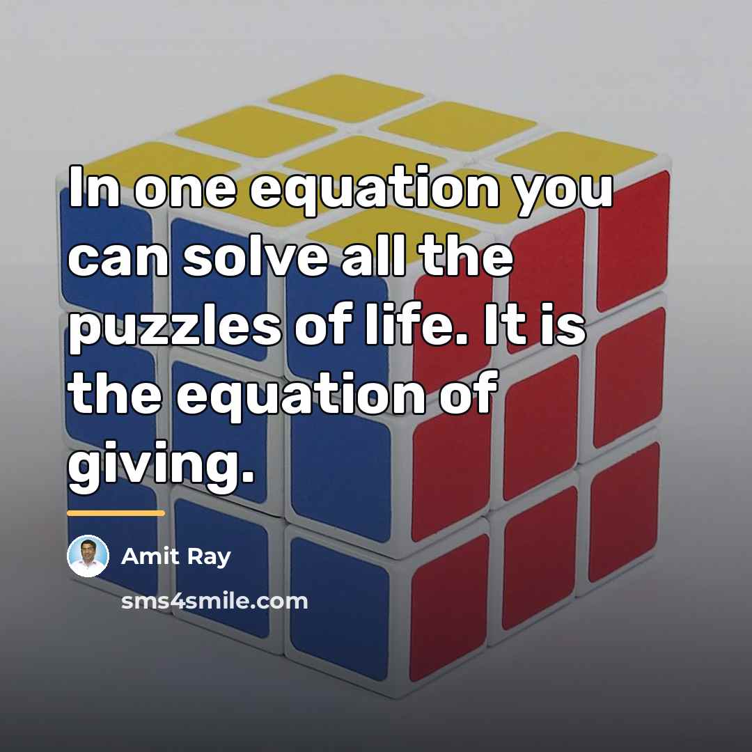 “In one equation you can solve all the puzzles of…” quote by Amit Ray