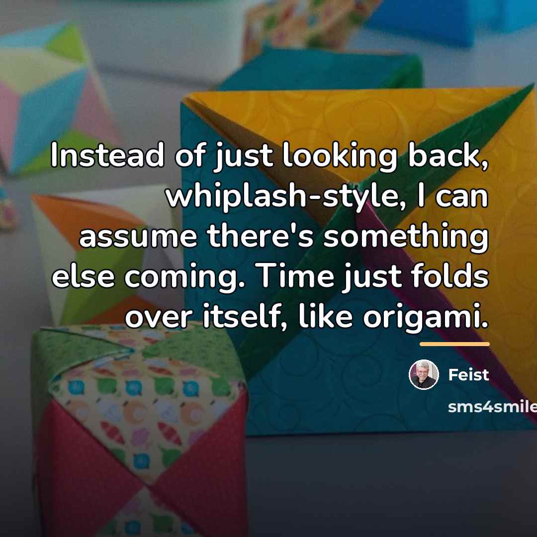 “Instead of just looking back, whiplash-style, I can assume there's…” quote by Feist