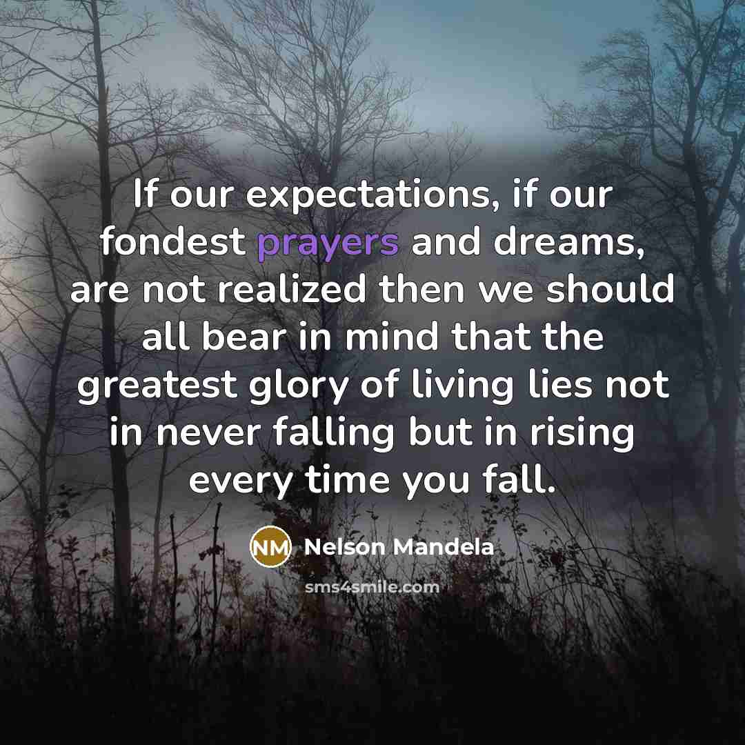 “If our expectations, if our fondest prayers and dreams, are…” quote by Nelson Mandela
