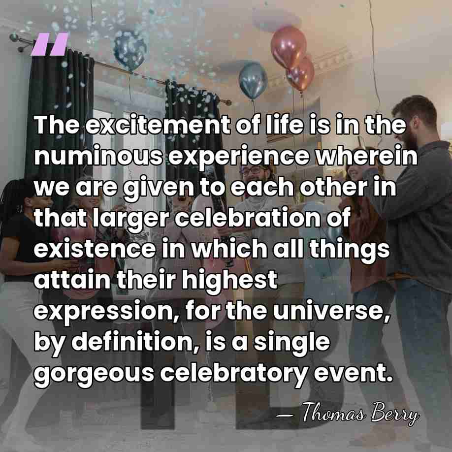 The excitement of life is in the numinous experience wherein we are&hellip; - Thomas Berry