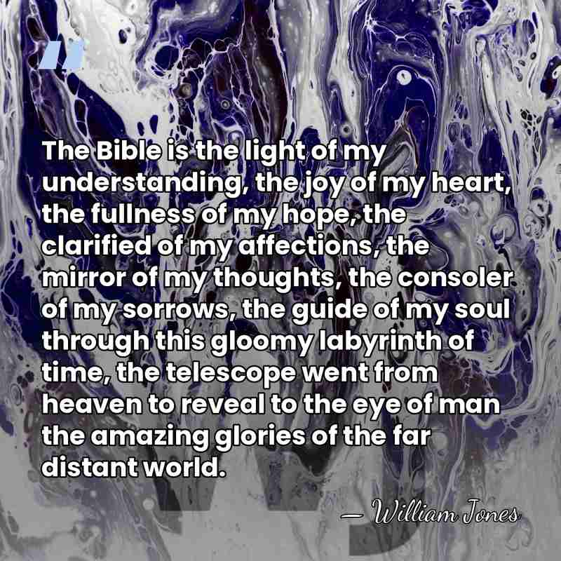 The Bible is the light of my understanding, the joy of my&hellip; - William Jones