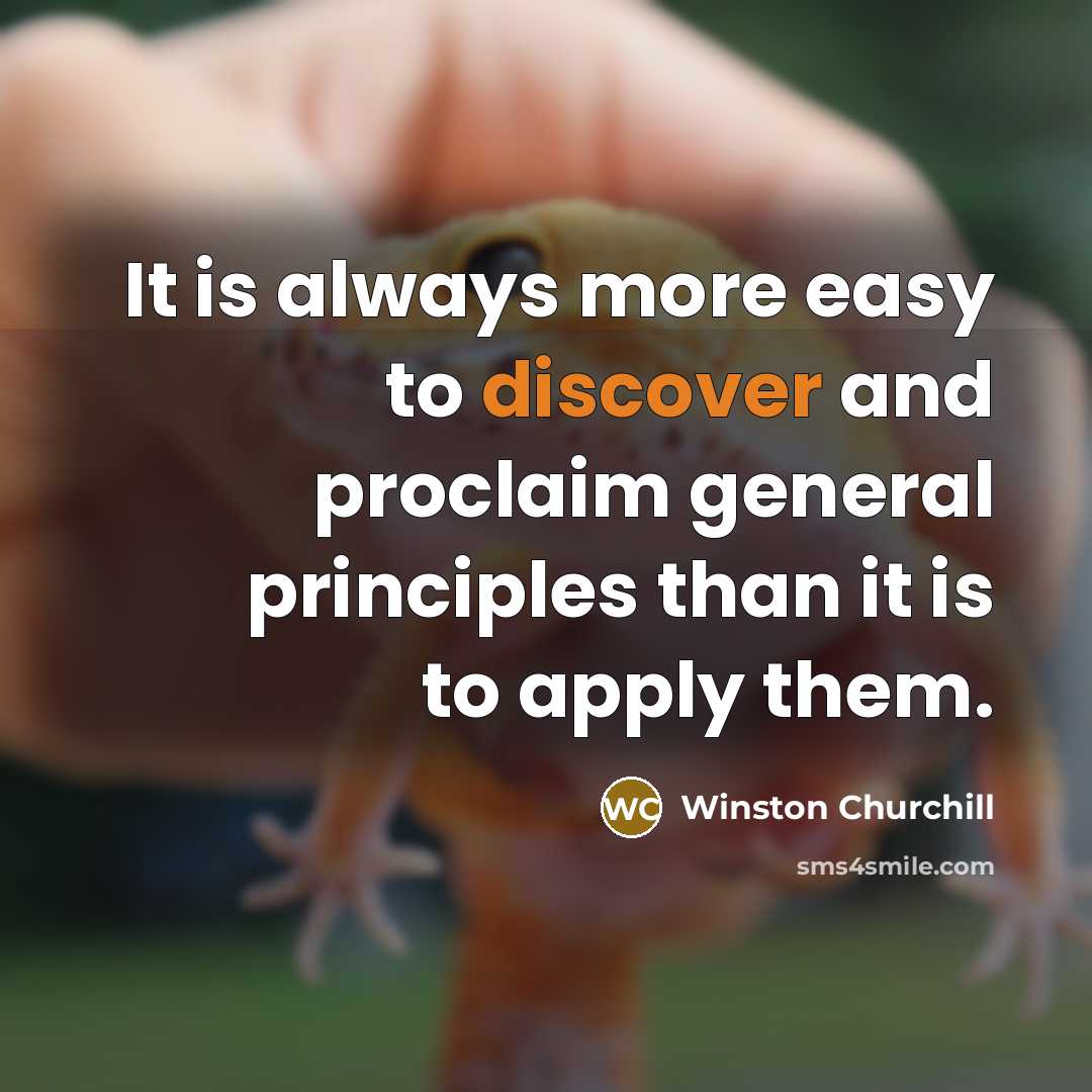 “It is always more easy to discover and proclaim general…” quote by Winston Churchill