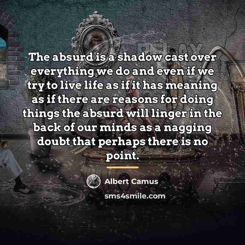 “The absurd is a shadow cast over everything we do…” quote by Albert Camus