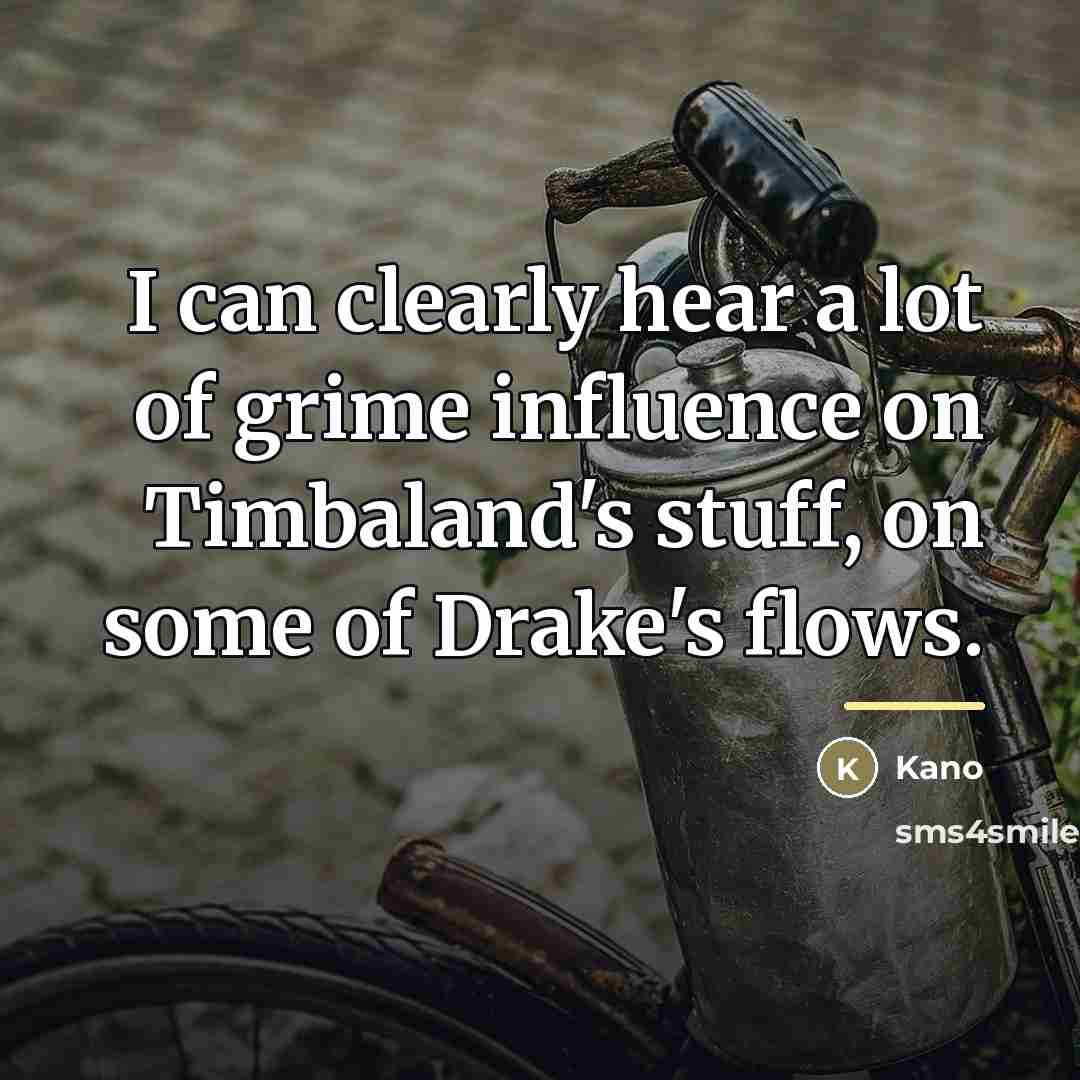 “I can clearly hear a lot of grime influence on…” quote by Kano