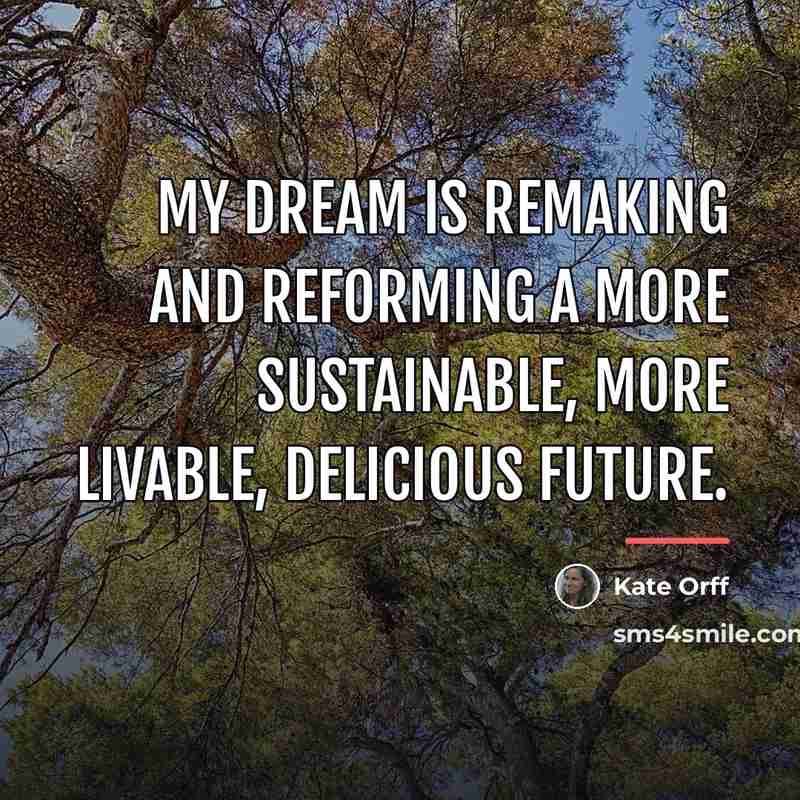 “My dream is remaking and reforming a more sustainable, more…” quote by Kate Orff