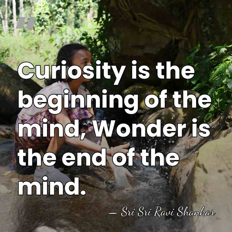 Curiosity is the beginning of the mind, Wonder is the end of&hellip; - Sri Sri Ravi Shankar