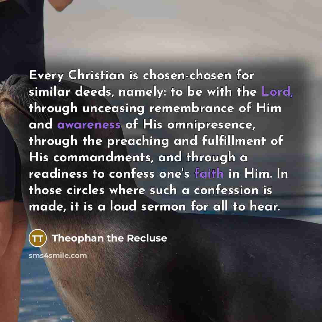 “Every Christian is chosen-chosen for similar deeds, namely: to be…” quote by Theophan the Recluse