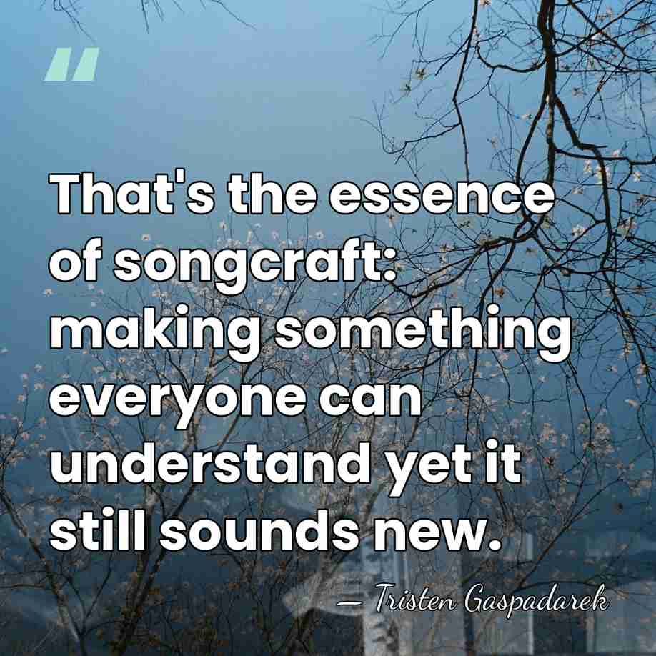 That's the essence of songcraft: making something everyone can understand yet it&hellip; - Tristen Gaspadarek