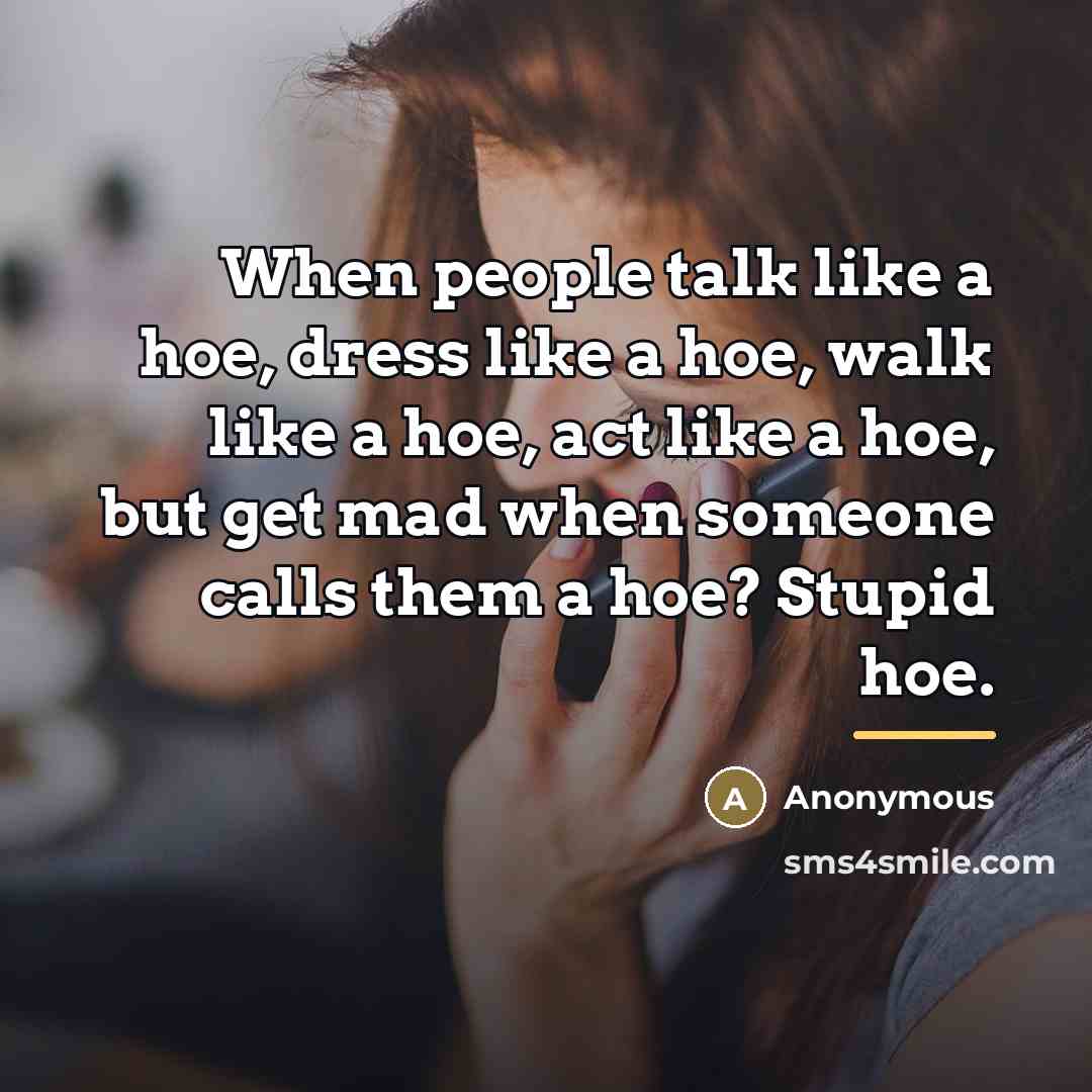 “When people talk like a hoe, dress like a hoe,…” quote by Anonymous