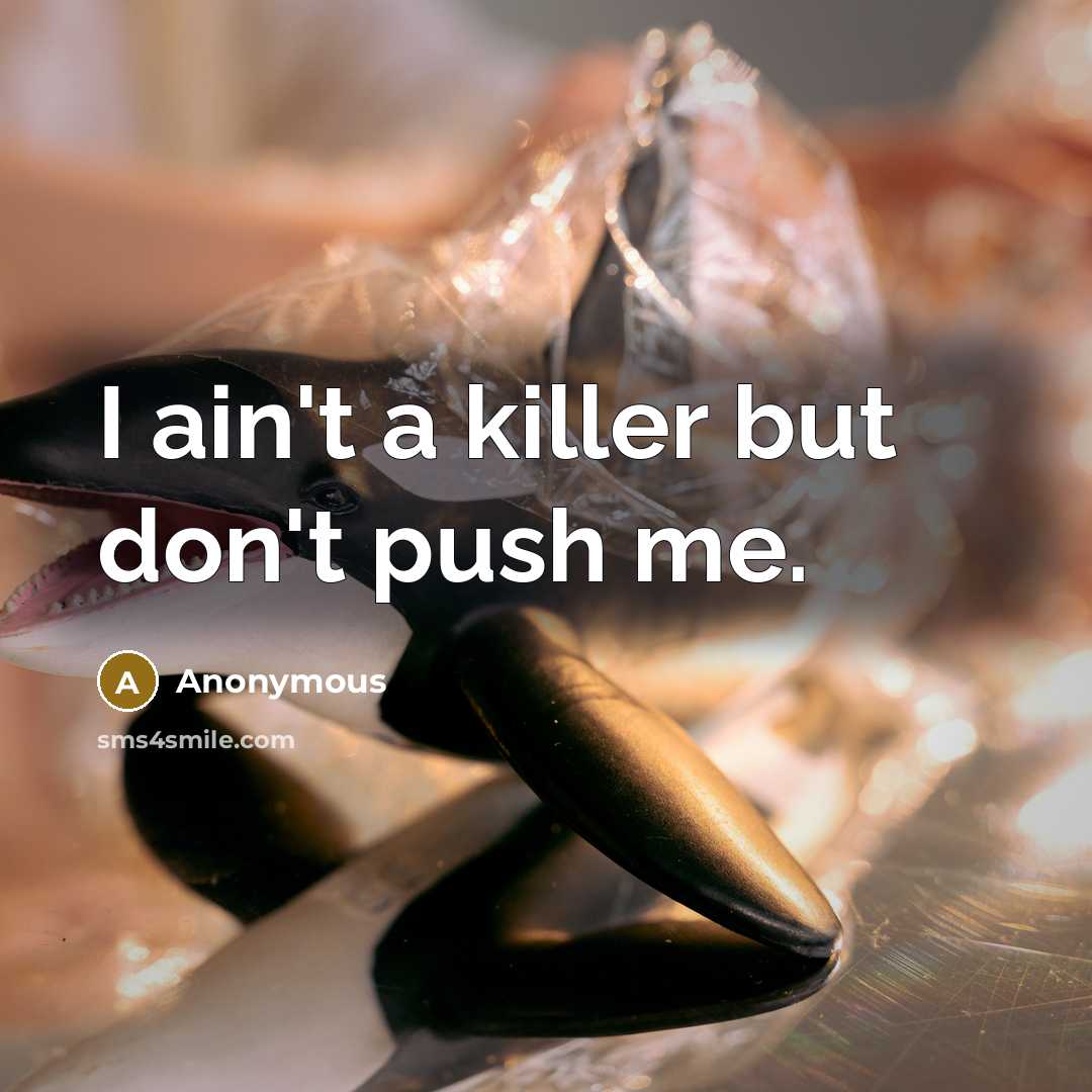 “I ain't a killer but don't push me.” quote by Anonymous
