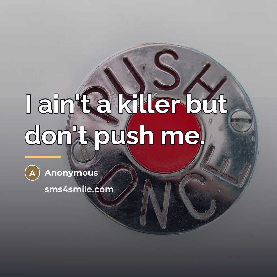 “I ain't a killer but don't push me.…” quote by Anonymous