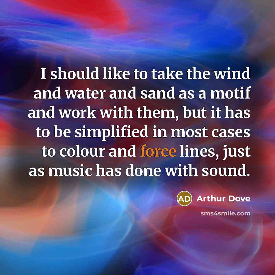 “I should like to take the wind and water and…” quote by Arthur Dove