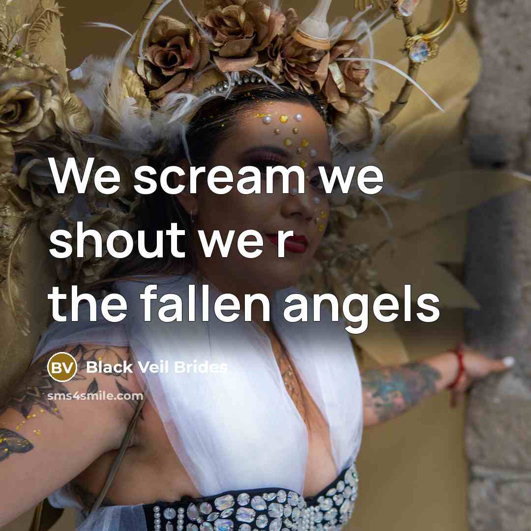 “We scream we shout we r the fallen angels…” quote by Black Veil Brides