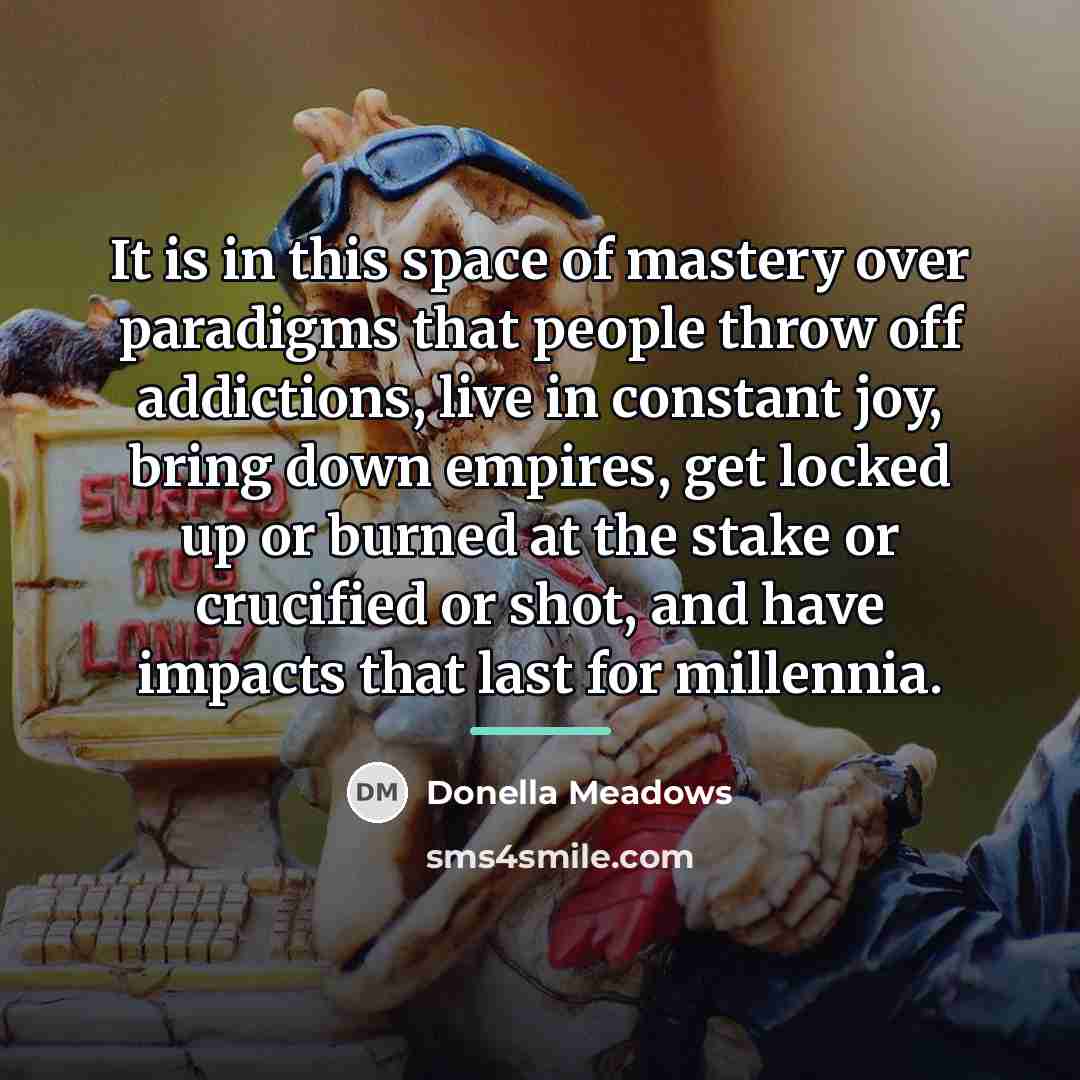 “It is in this space of mastery over paradigms that…” quote by Donella Meadows