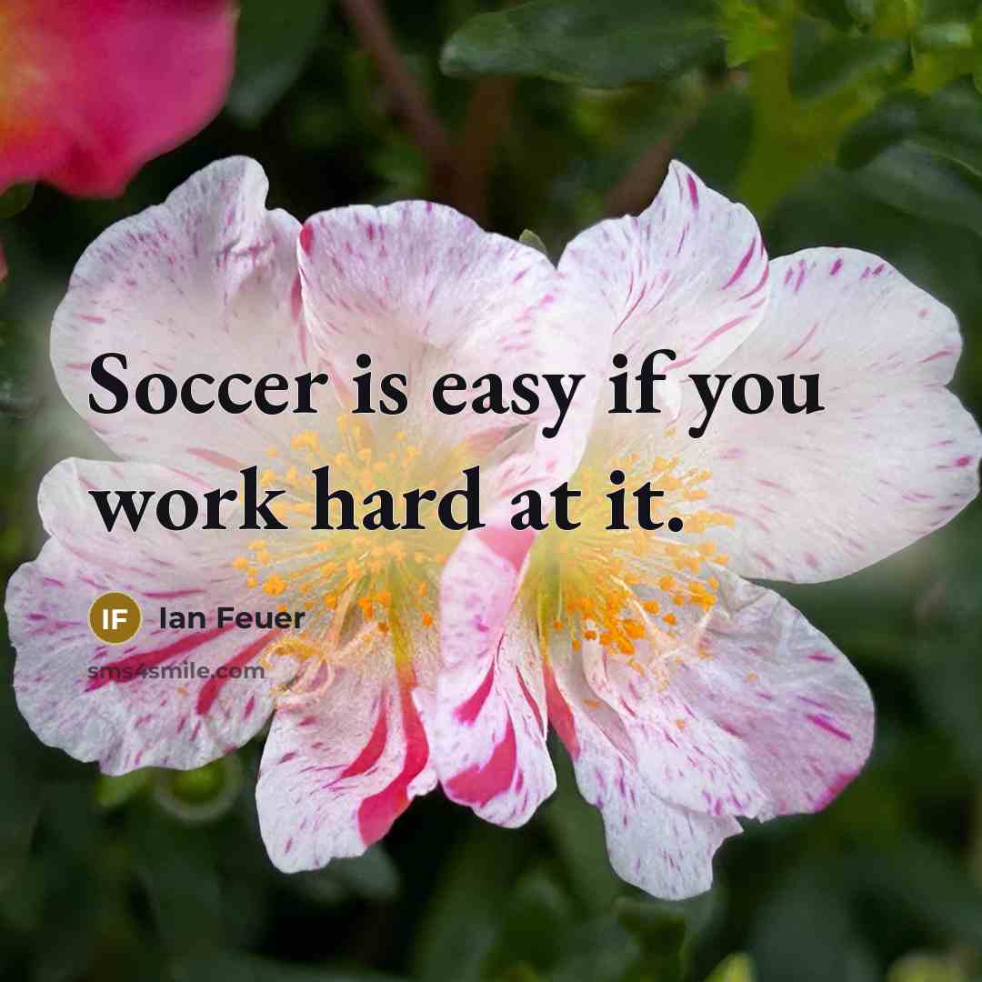“Soccer is easy if you work hard at it.” quote by Ian Feuer