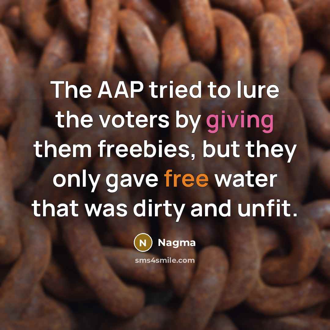 “The AAP tried to lure the voters by giving them…” quote by Nagma