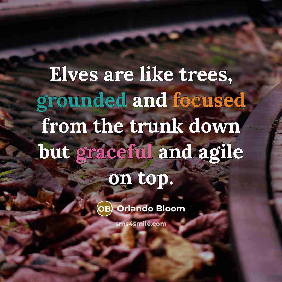 “Elves are like trees, grounded and focused from the trunk…” quote by Orlando Bloom