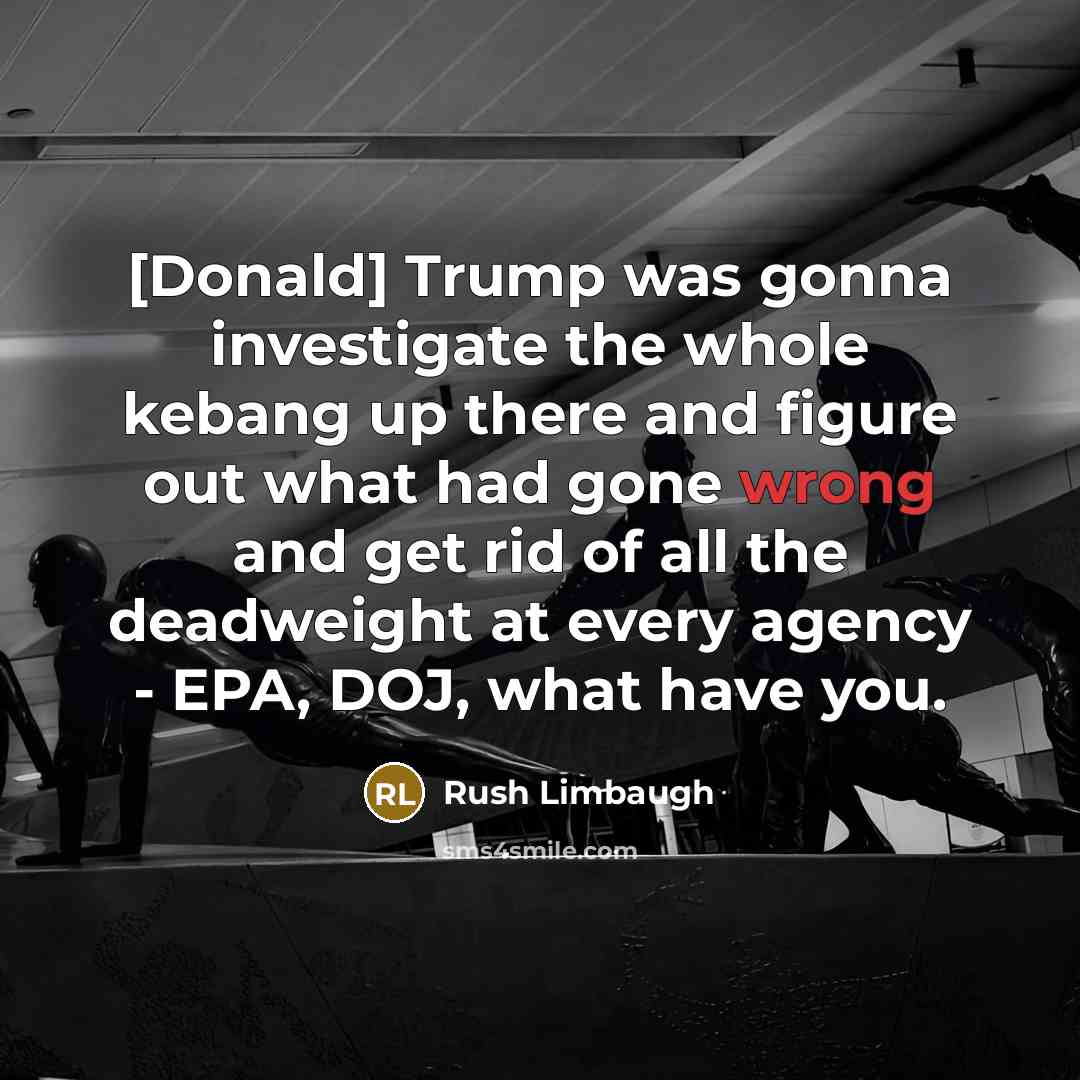 “[Donald] Trump was gonna investigate the whole kebang up there…” quote by Rush Limbaugh