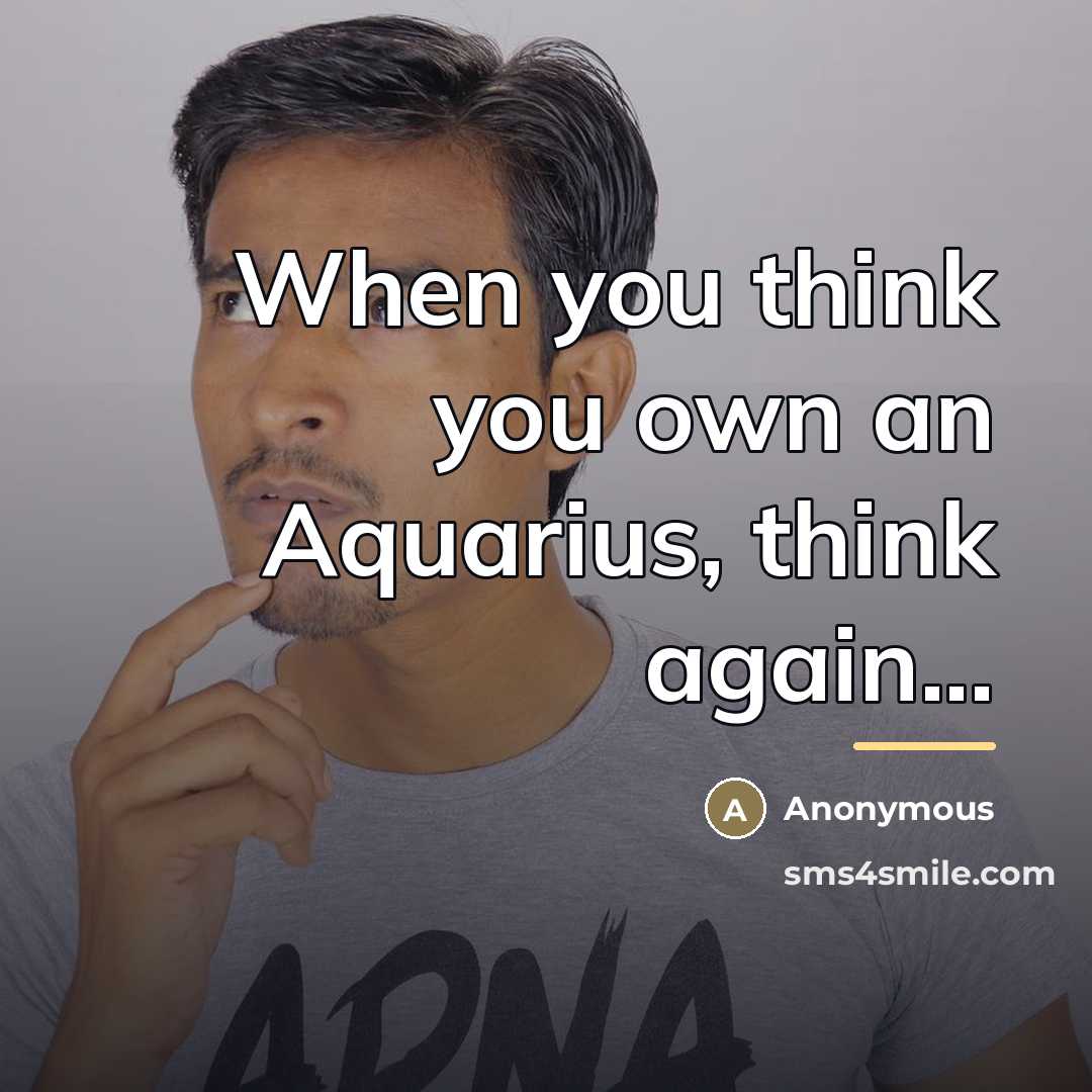 “When you think you own an Aquarius, think again...…” quote by Anonymous