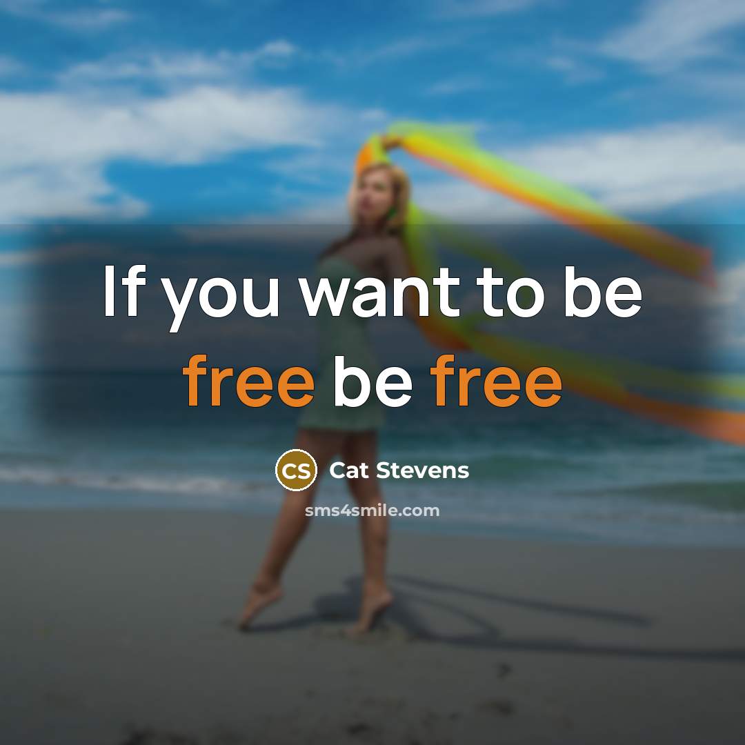 “If you want to be free be free…” quote by Cat Stevens