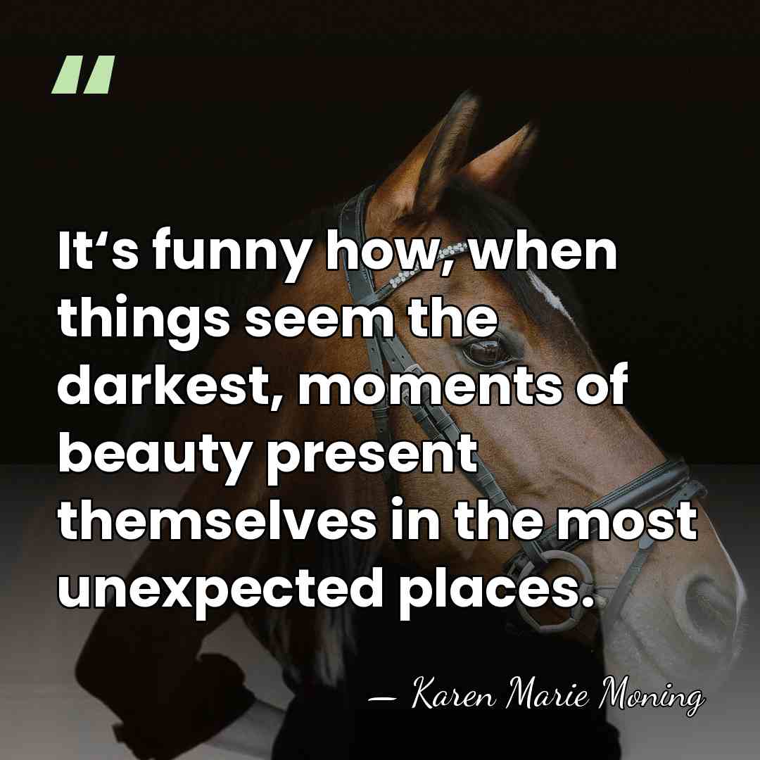 It‘s funny how, when things seem the darkest, moments of beauty present&hellip; - Karen Marie Moning
