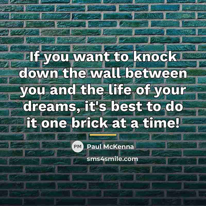 “If you want to knock down the wall between you…” quote by Paul McKenna