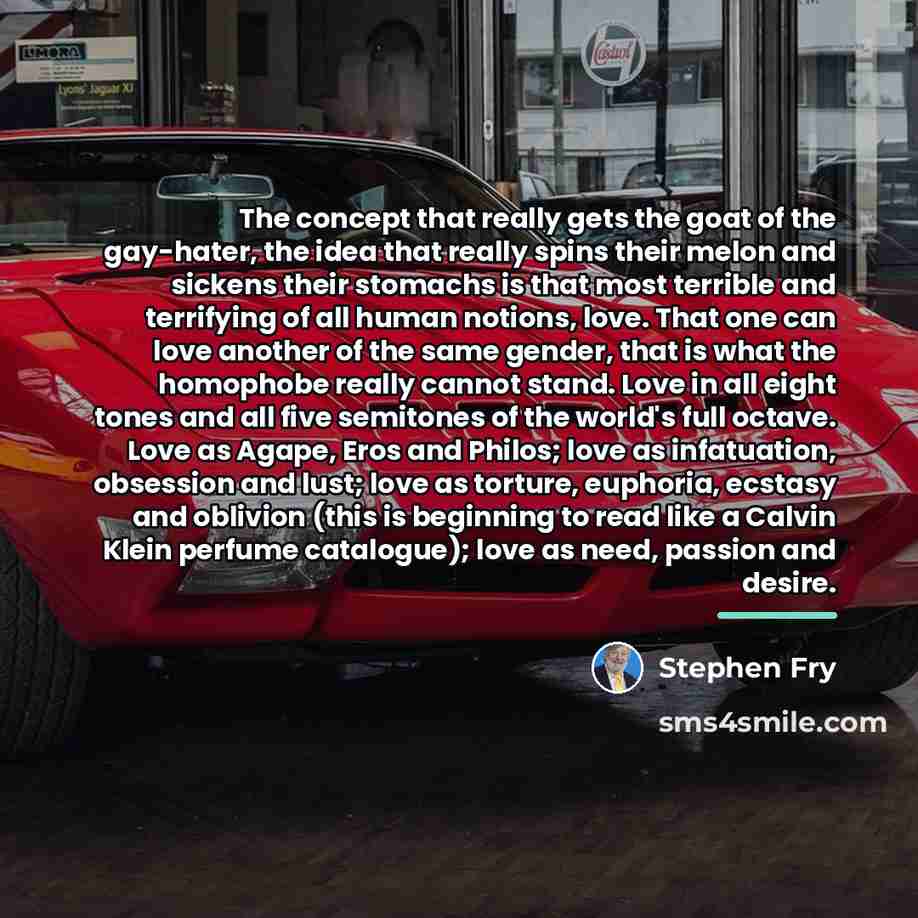 “The concept that really gets the goat of the gay-hater,…” quote by Stephen Fry