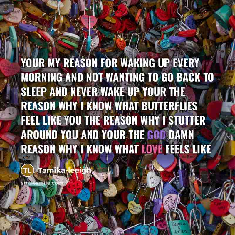 “Your my reason for waking up every morning and not…” quote by Tamika-leeigh