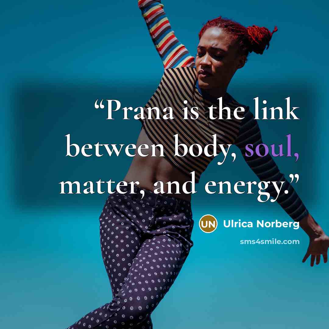 “Prana is the link between body, soul, matter, and energy.” quote by Ulrica Norberg