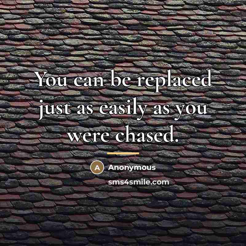 “You can be replaced just as easily as you were…” quote by Anonymous