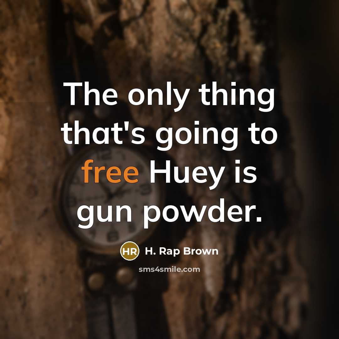 “The only thing that's going to free Huey is gun…” quote by H. Rap Brown