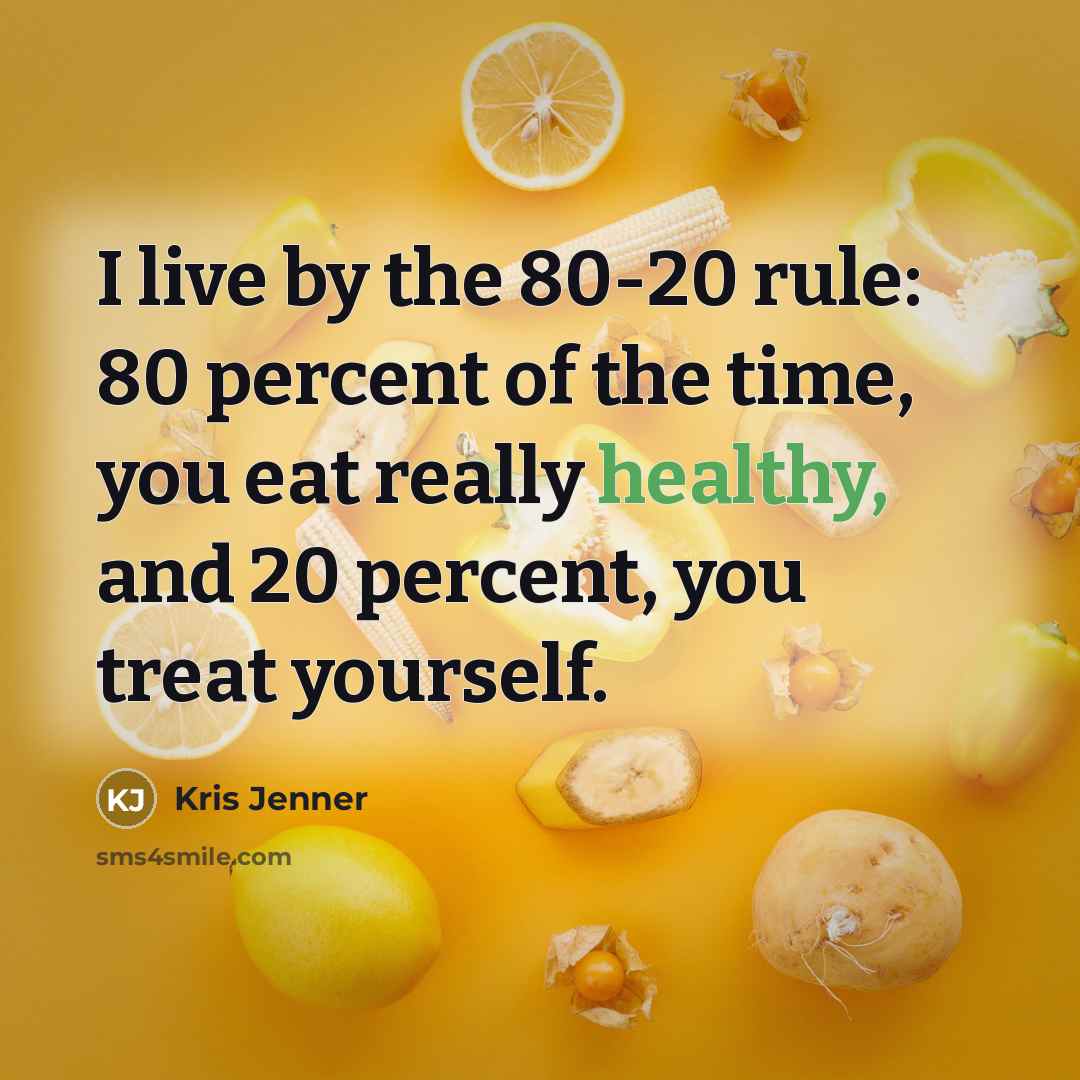 “I live by the 80-20 rule: 80 percent of the…” quote by Kris Jenner