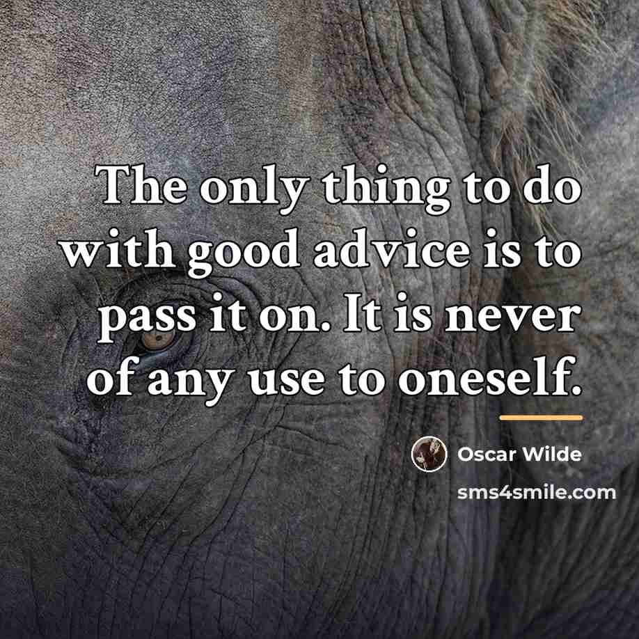 “The only thing to do with good advice is to…” quote by Oscar Wilde