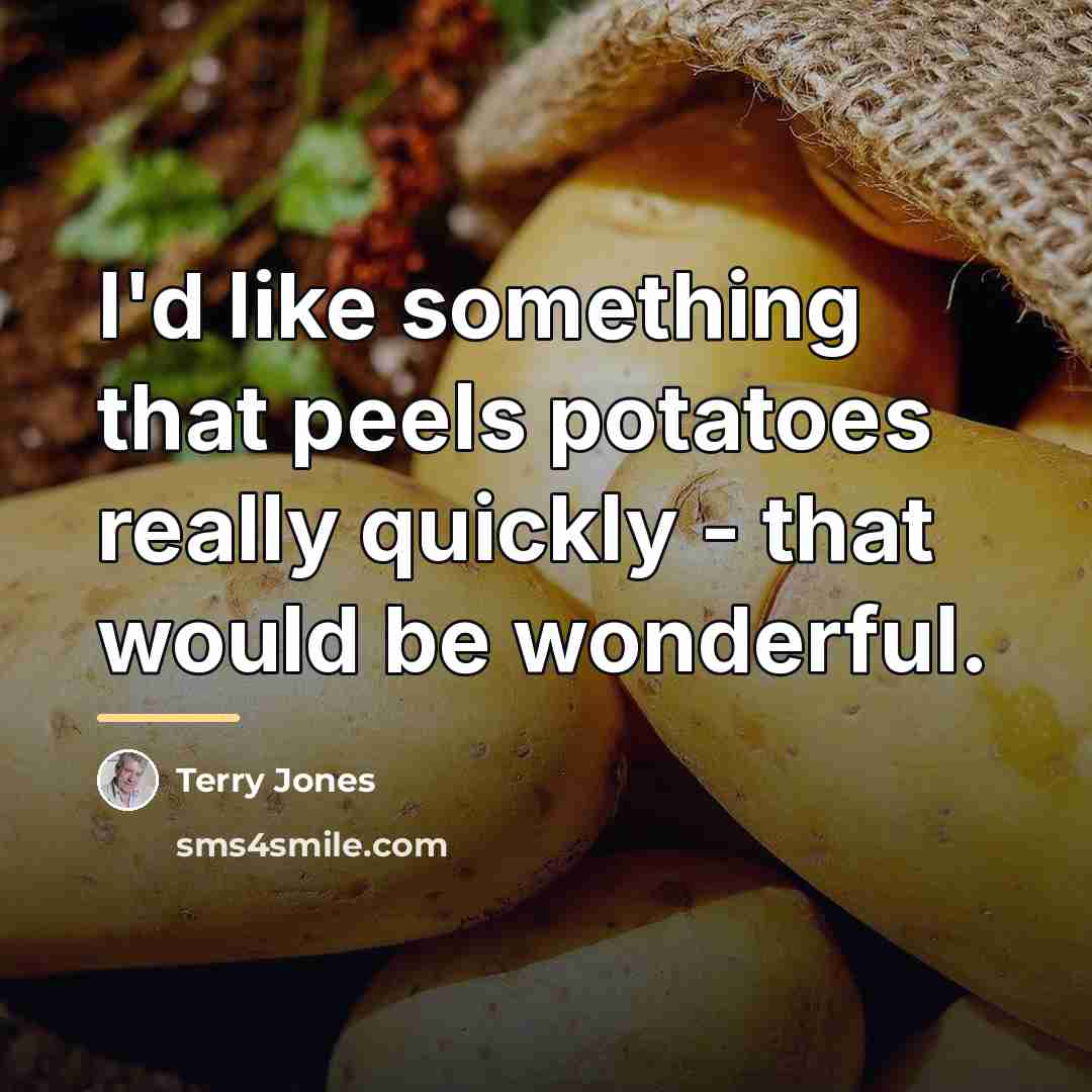 “I'd like something that peels potatoes really quickly - that…” quote by Terry Jones