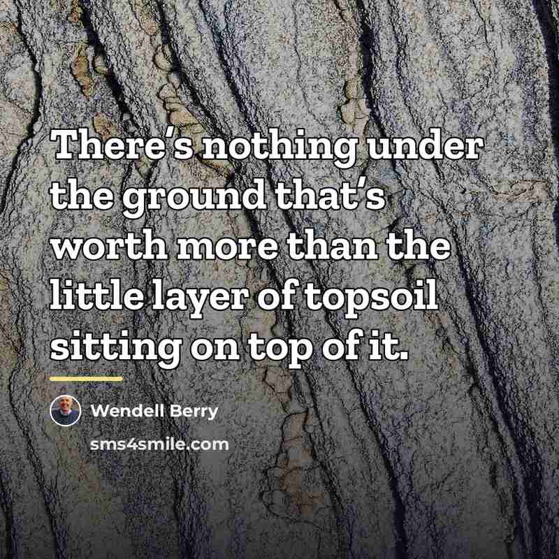 “There’s nothing under the ground that’s worth more than the…” quote by Wendell Berry