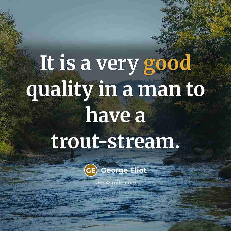 “It is a very good quality in a man to have a trout-stream.” quote by George Eliot