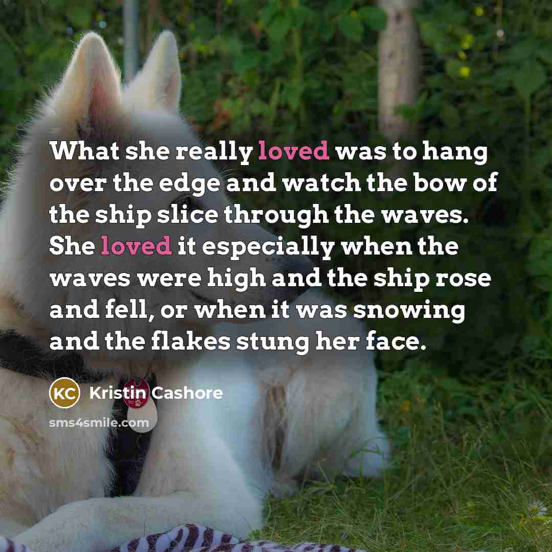 “What she really loved was to hang over the edge…” quote by Kristin Cashore