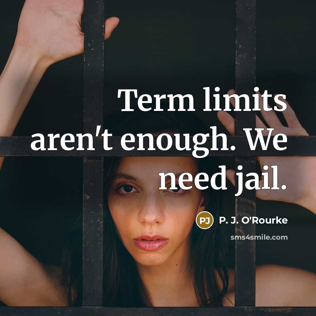 “Term limits aren't enough. We need jail.…” quote by P. J. O'Rourke