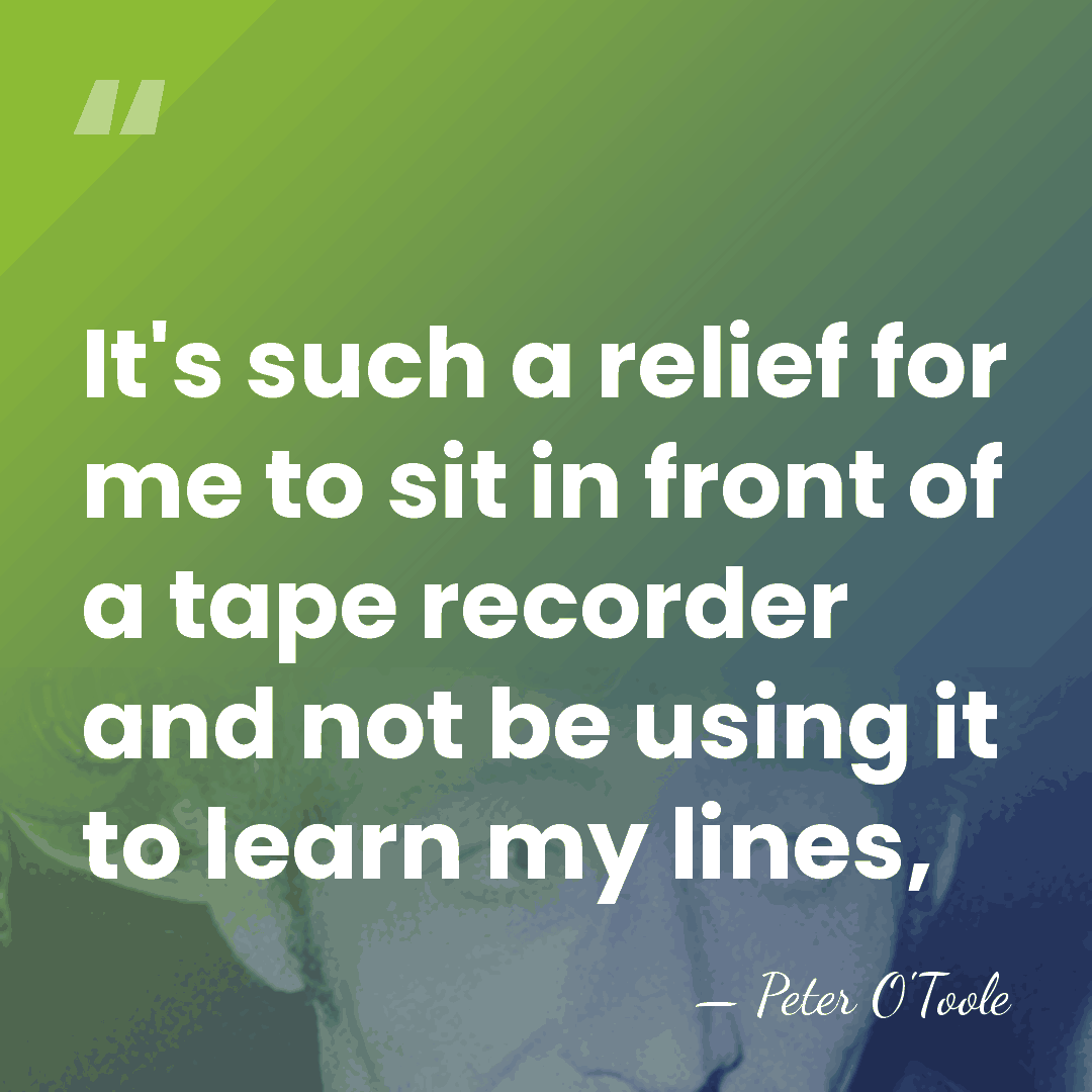It's such a relief for me to sit in front of a&hellip; - Peter O'Toole