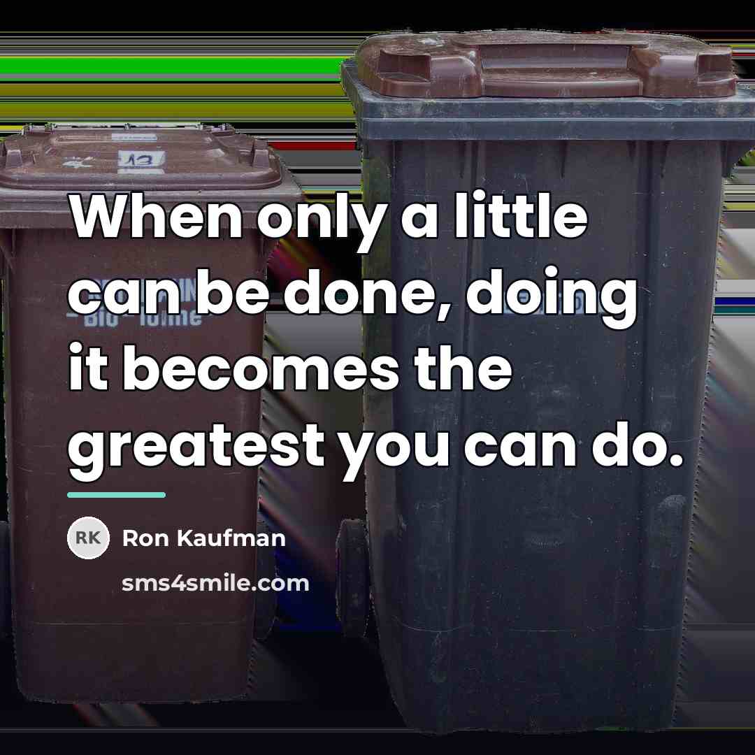“When only a little can be done, doing it becomes…” quote by Ron Kaufman