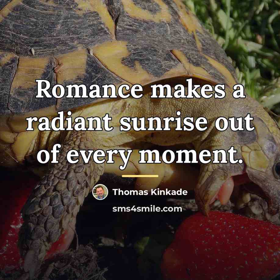 “Romance makes a radiant sunrise out of every moment.…” quote by Thomas Kinkade