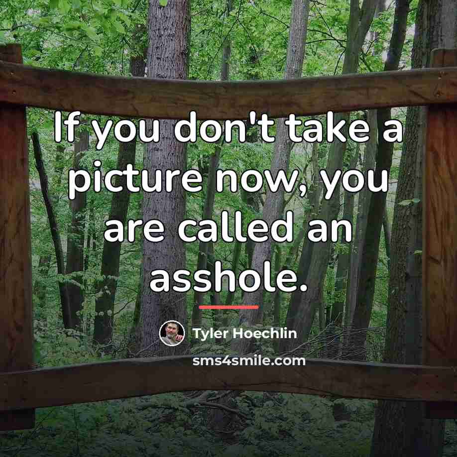 “If you don't take a picture now, you are called…” quote by Tyler Hoechlin