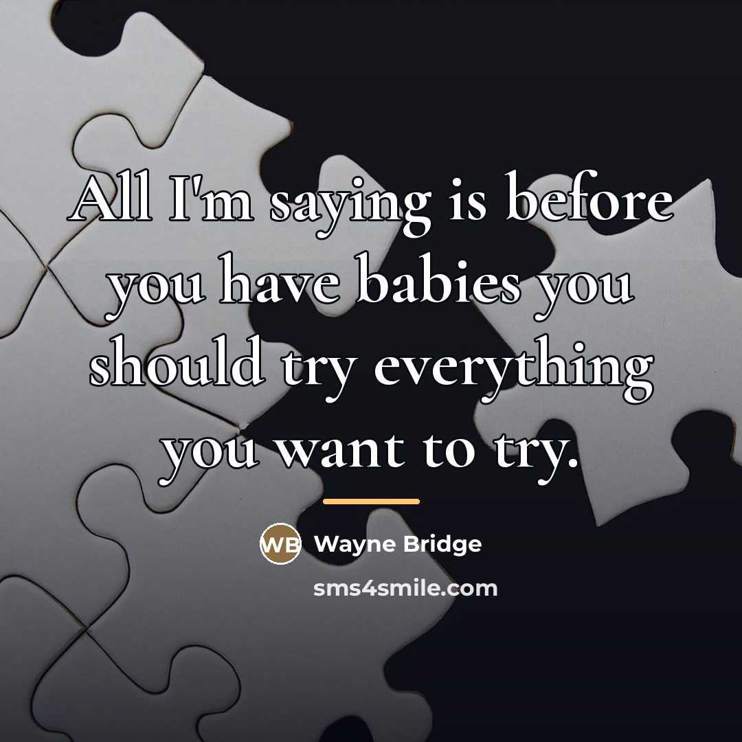 “All I'm saying is before you have babies you should…” quote by Wayne Bridge