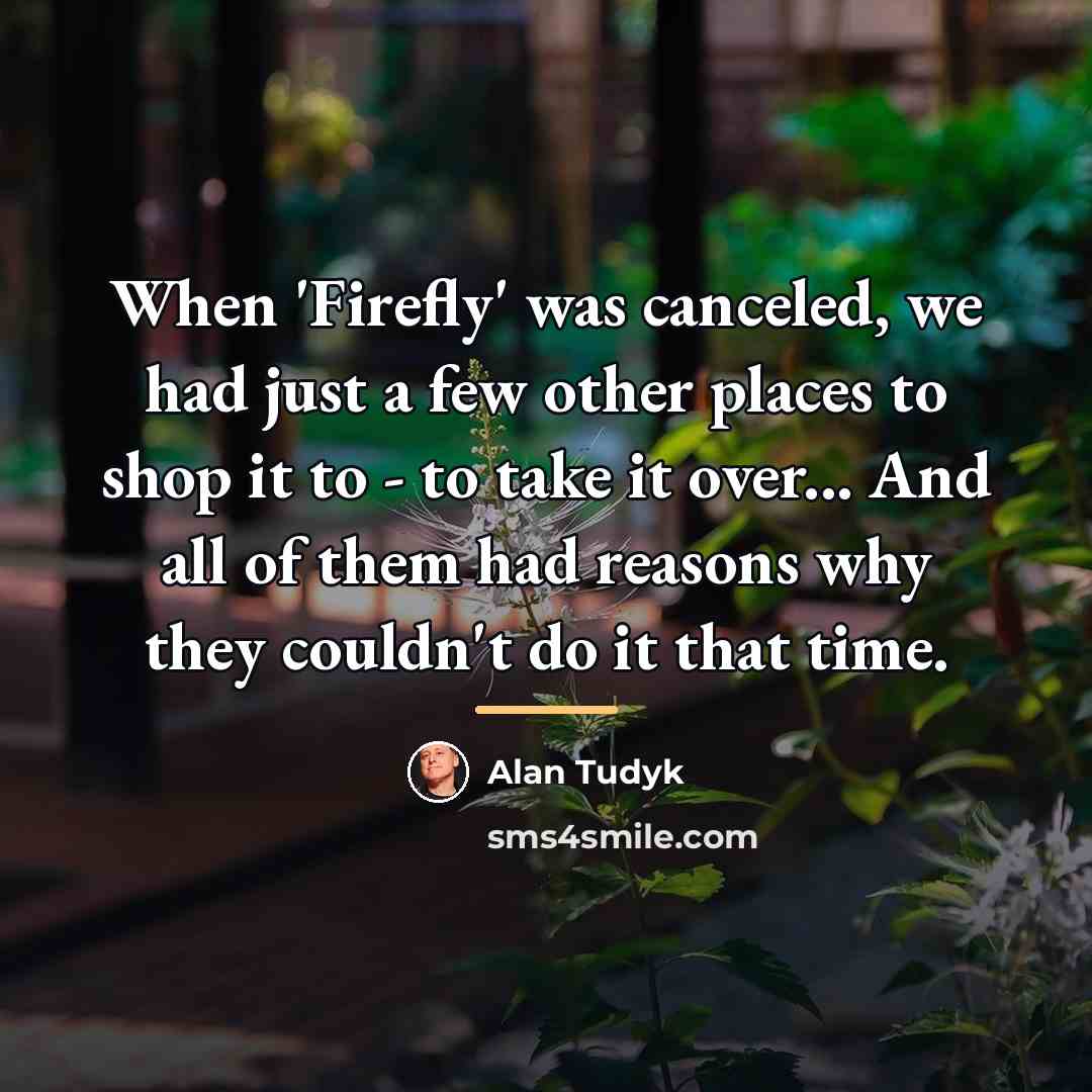 “When 'Firefly' was canceled, we had just a few other…” quote by Alan Tudyk