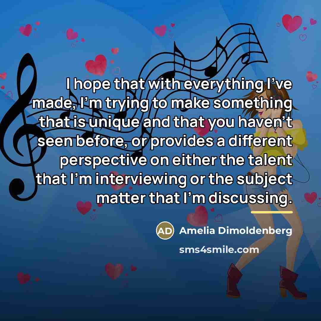 “I hope that with everything I've made, I'm trying to…” quote by Amelia Dimoldenberg