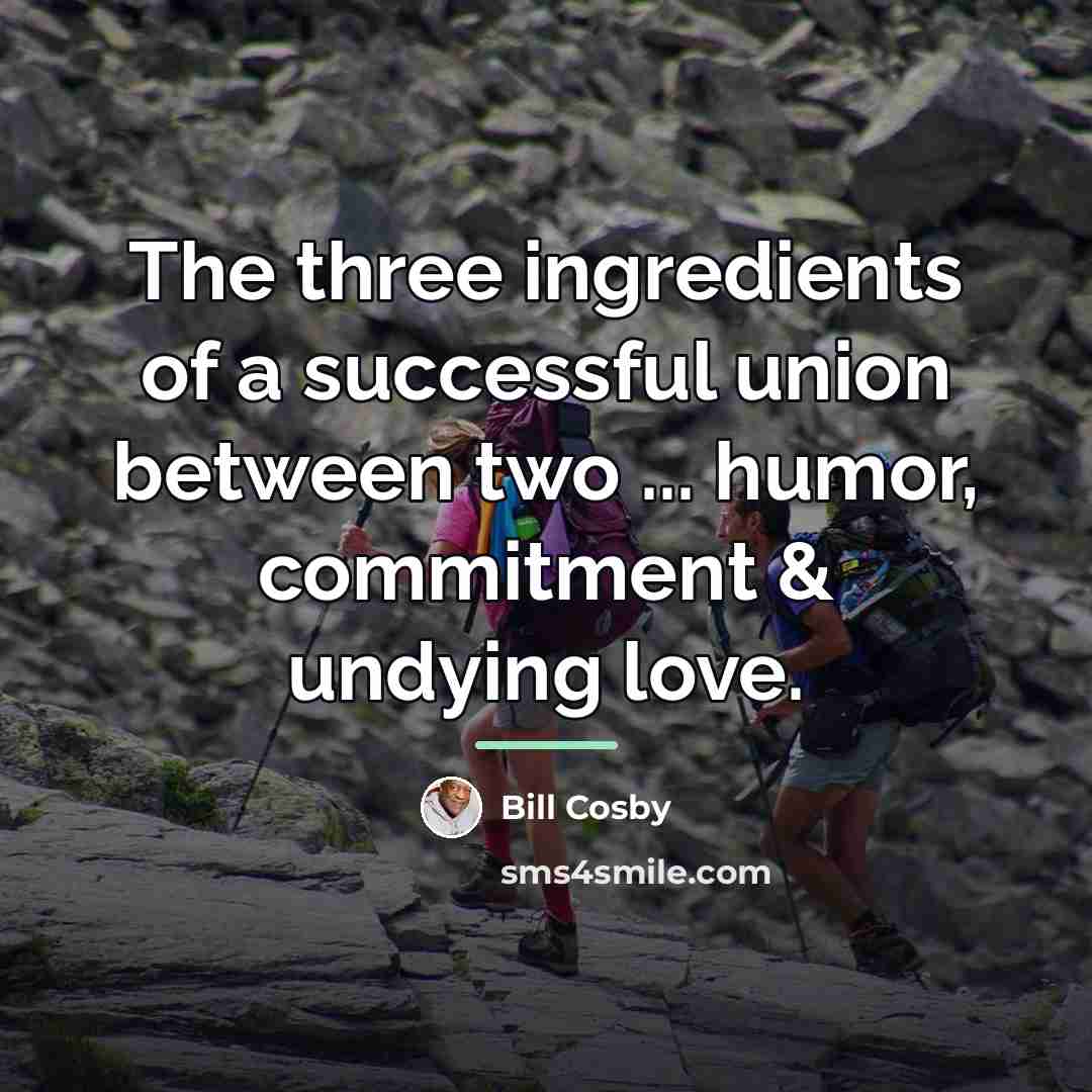 “The three ingredients of a successful union between two ...…” quote by Bill Cosby