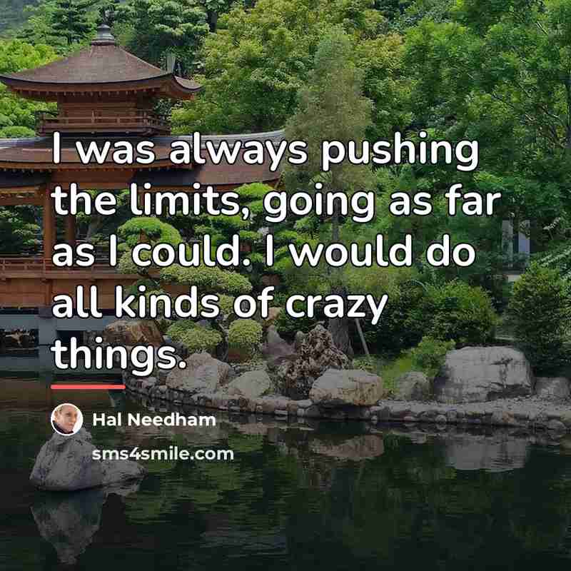 “I was always pushing the limits, going as far as…” quote by Hal Needham