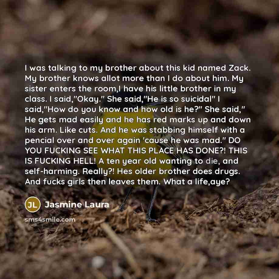 “I was talking to my brother about this kid named…” quote by Jasmine Laura
