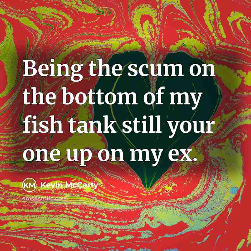 “Being the scum on the bottom of my fish tank…” quote by Kevin McCarty